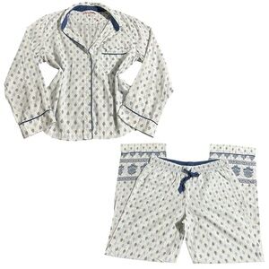 Victoria’s Secret White and Blue Pajama Set